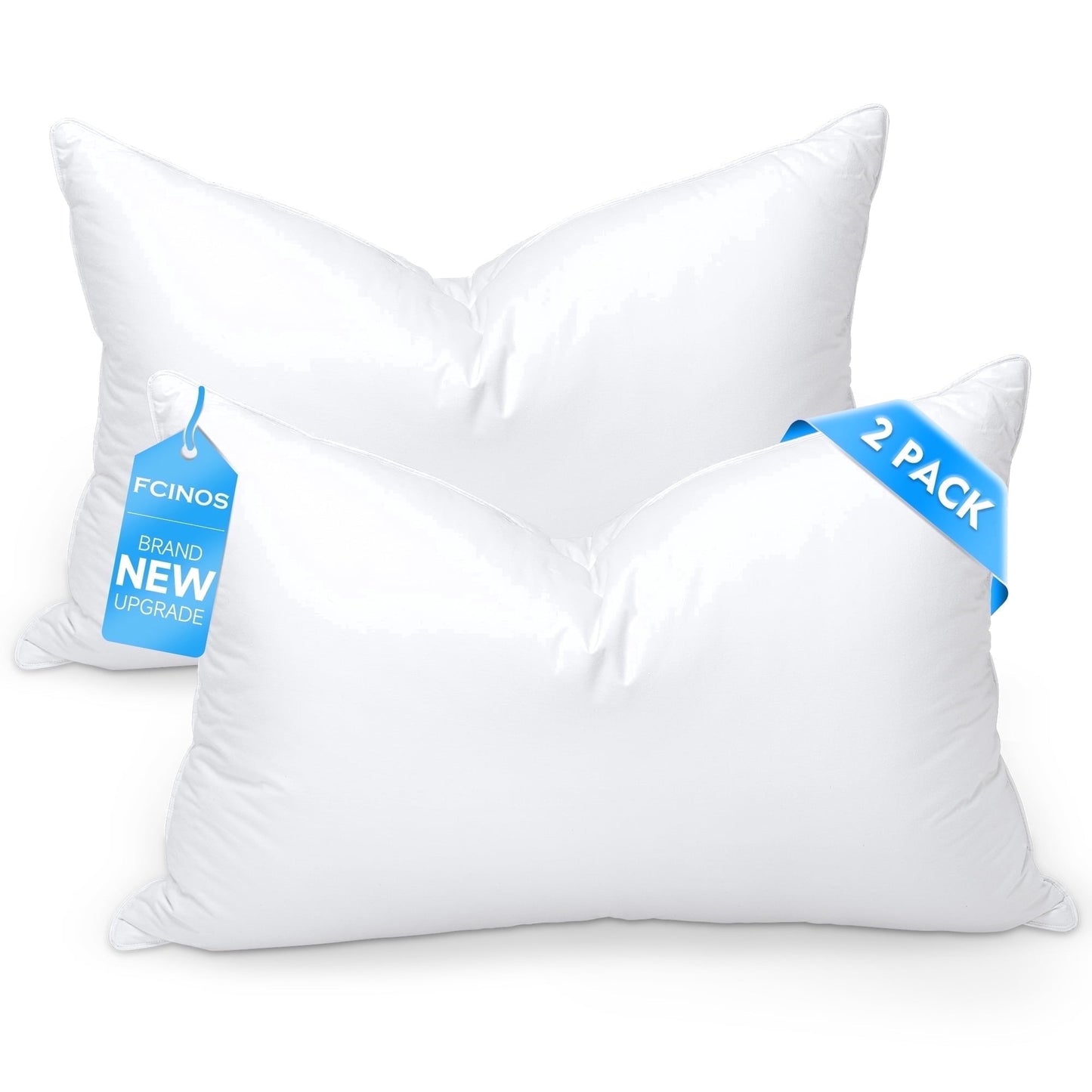 Ergonomic Memory Foam Pillows and Bed Pillows Queen Size for Sleeping,With 2 Set of Soft Cotton Cover- Pack of 2 - Decorative Throw Pillow Cushion for Sofa & Bed - Default Title