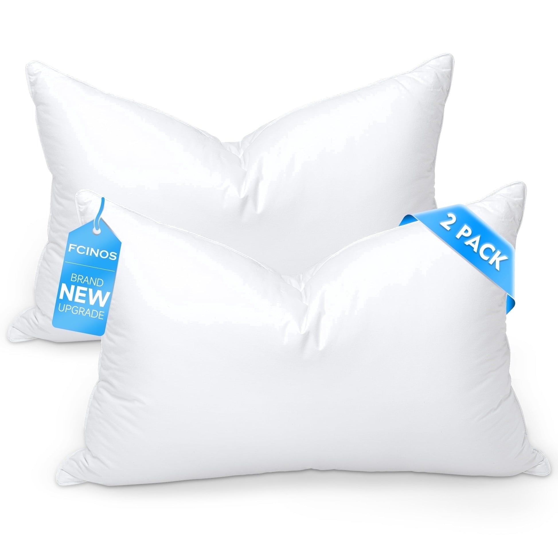 Ergonomic Memory Foam Pillows and Bed Pillows Queen Size for Sleeping,With 2 Set of Soft Cotton Cover- Pack of 2 - Decorative Throw Pillow Cushion for Sofa & Bed - Default Title