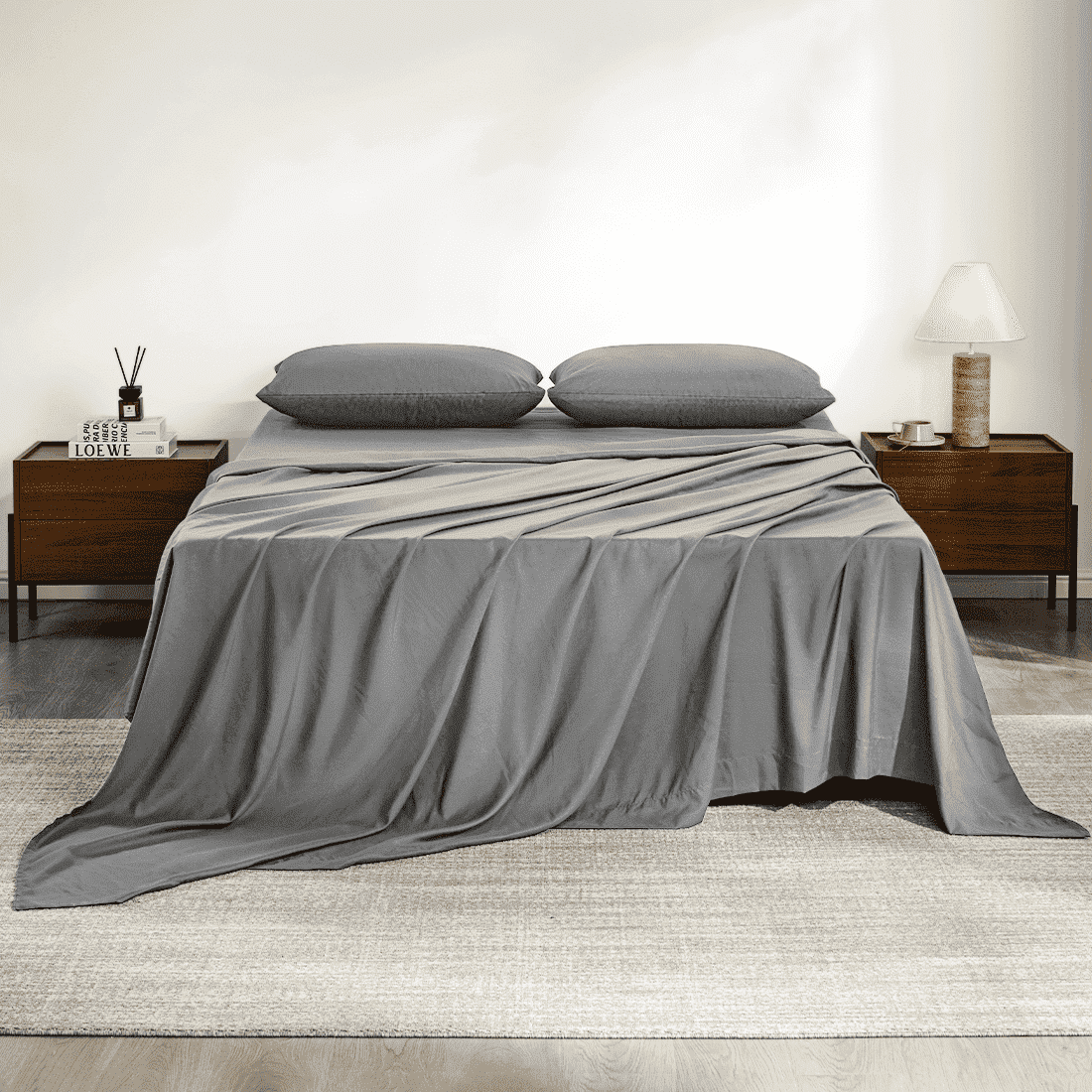 Breathable Luxury Full Size Bed Sheets, 4 Piece Sheets 14” Deep Pocket Sheet & Pillowcase Sets Soft Microfiber Luxury Bedding Fitted Sh... - Premium Ultra-Soft Pillowcase Pair for Sleeping - Default Title