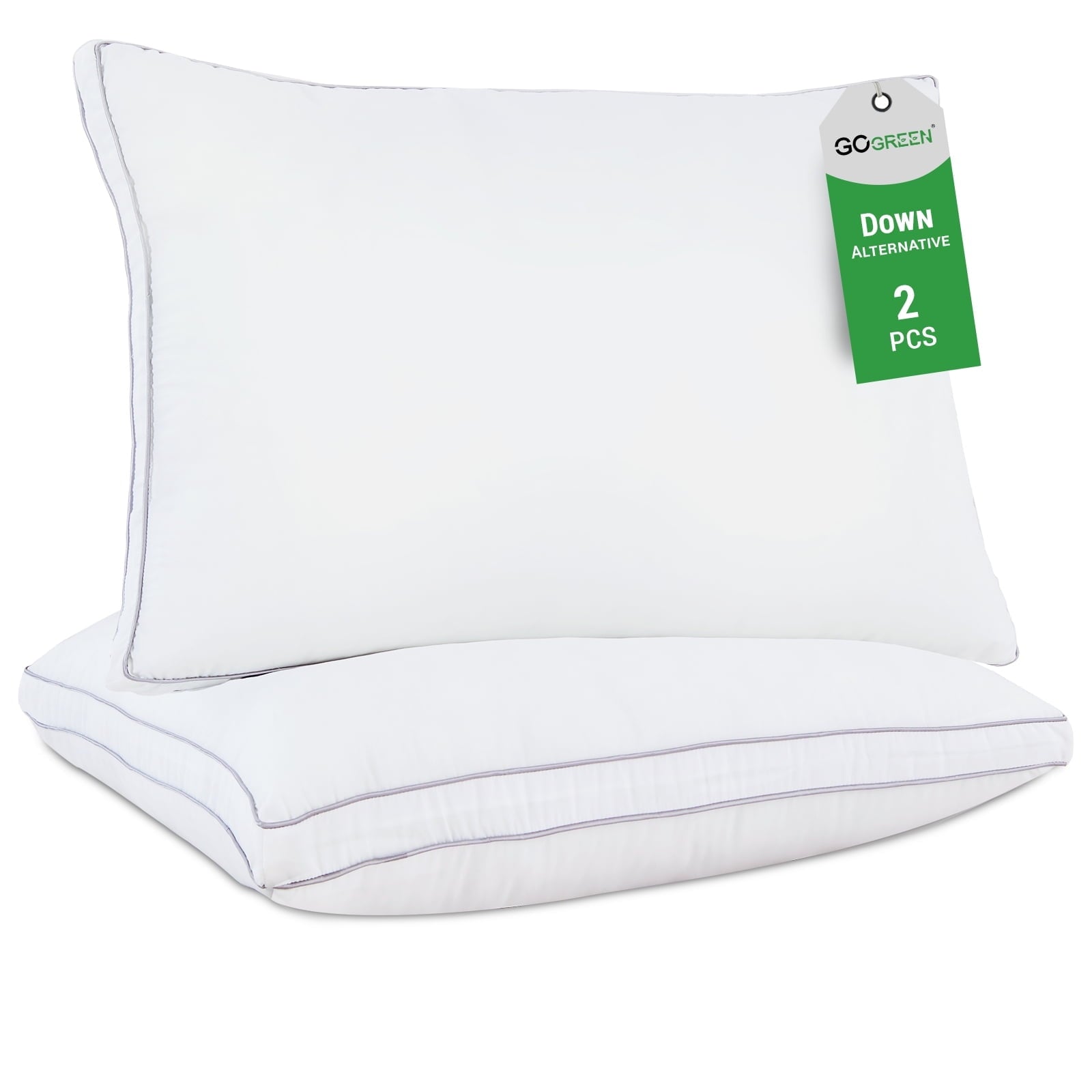 Decorative Plump 2 Pack Pillows for Bed, Standard Size Pillows Insert for Side and Back Sleepers, Soft Down Alternative Microfiber Fil... - Decorative Throw Pillow Cushion for Sofa & Bed - Default Title