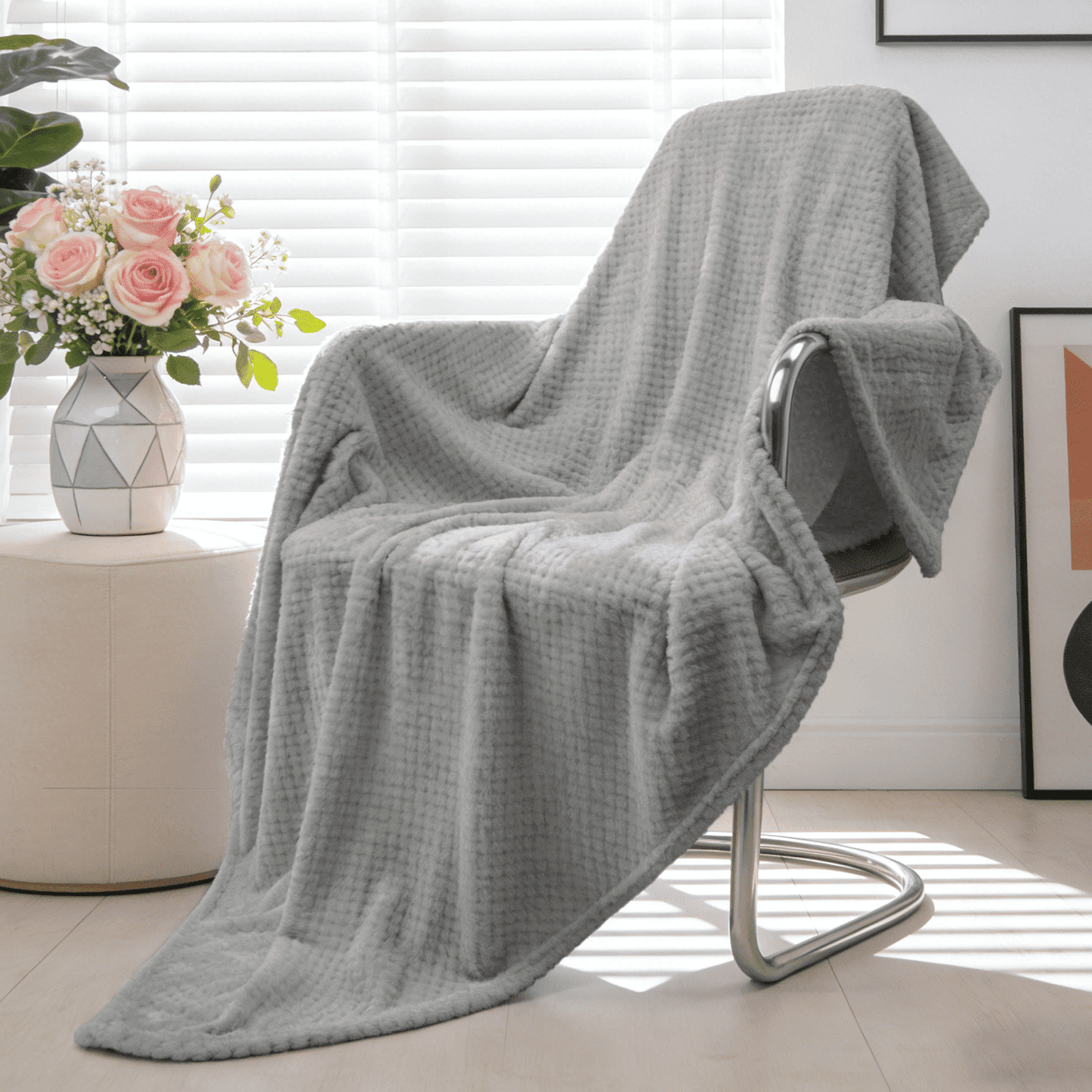 Cozy Fleece Soft Jacquard for Couch, Waffle Weave Fuzzy s for Home Decor, Lightweight and Warm Bed s for Bed Sofa Office Travel - Lightweight Plush Warm Blanket for All Seasons - Default Title