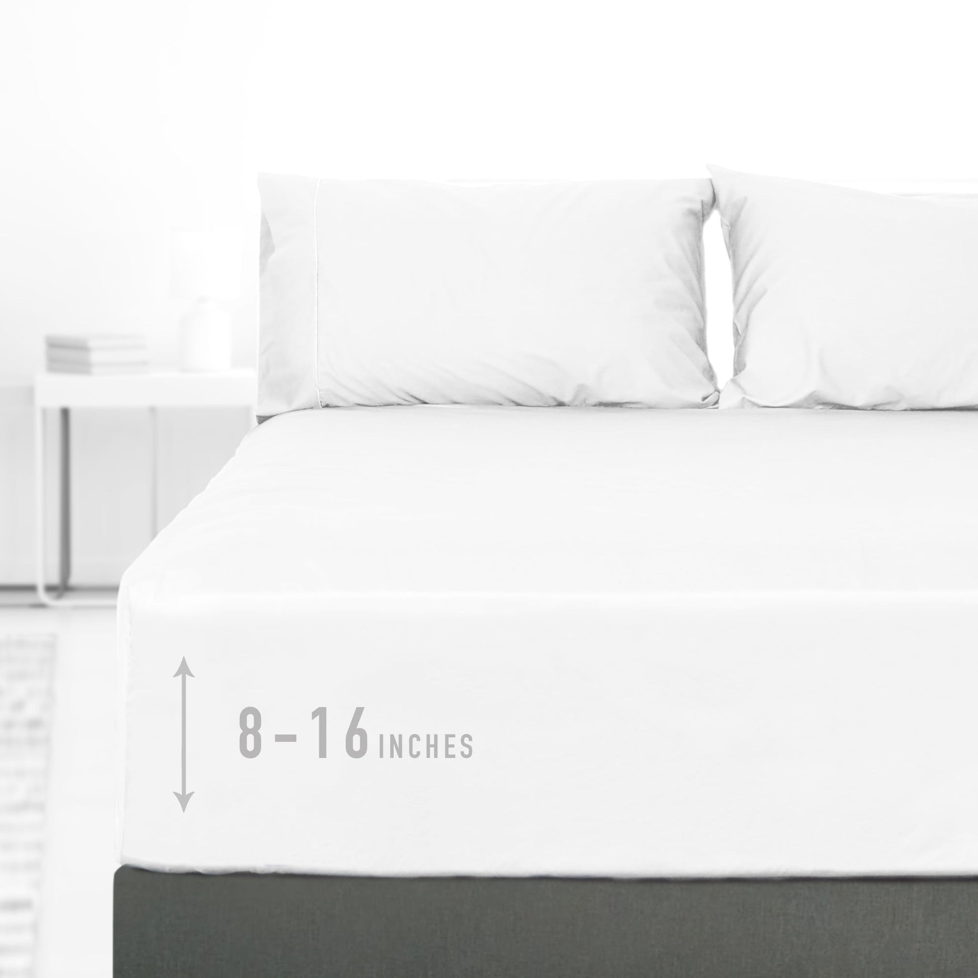 Breathable Luxury 100% Cotton Queen Size Fitted Sheet Only, 300 Thread Count White Fitted Bed Sheet with 22” Extra Deep Pocket, Soft & ... - Cooling Hotel Quality Bedding Sheets and Pillowcases - Default Title