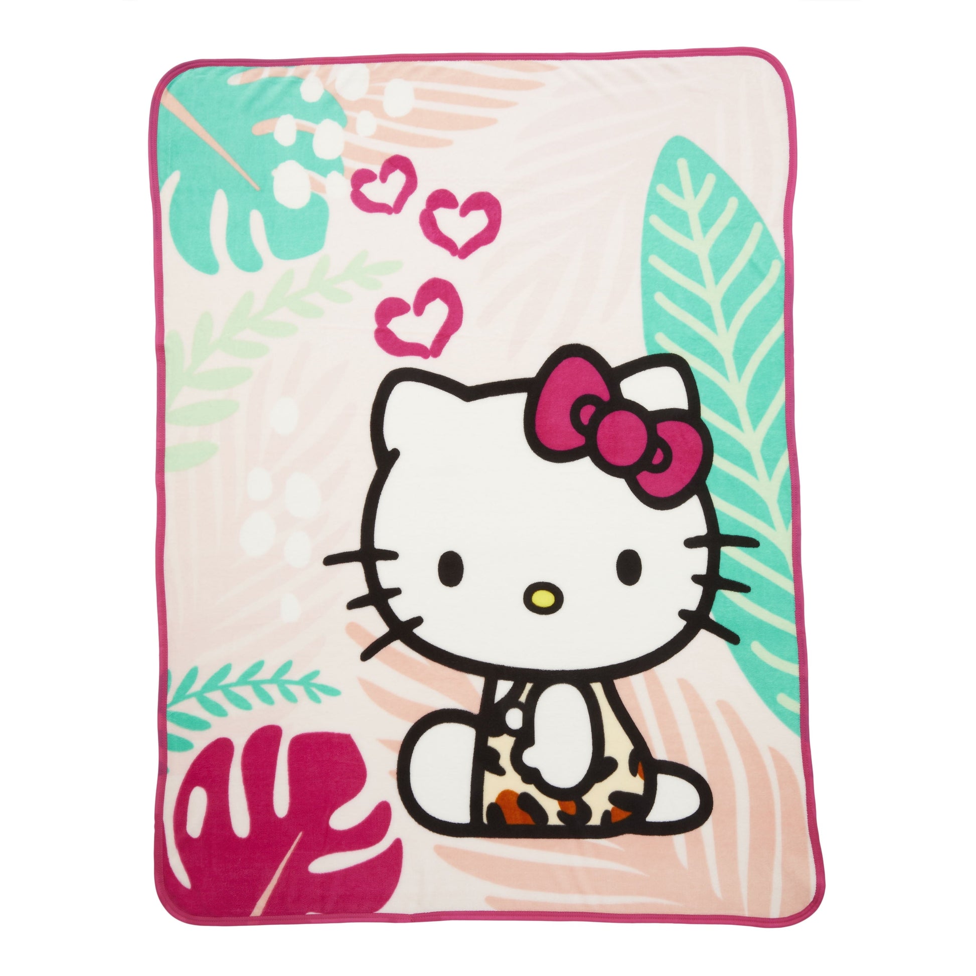 Cozy Fleece Kids Pink White Print Fleece Throw Blanket, 46 x 60 - Super Soft Reversible Sherpa Flannel Blanket - Default Title