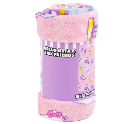 Lightweight Warm Hello Kitty Soft and Friends Silky Fleece Throw 40"x50" Kids Blanket "Cool Treat" - Cozy Fleece Throw Blanket for Couch & Bed - Default Title