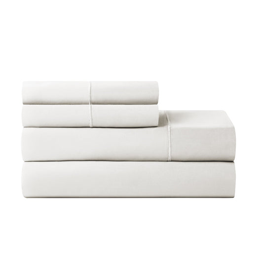 Ultra-Soft 4-Piece 600 Thread Count White Egyptian Cotton Adult Bed Sheet Set, King - Deep Pocket - Breathable Egyptian Cotton Flat & Fitted Sheets - Default Title