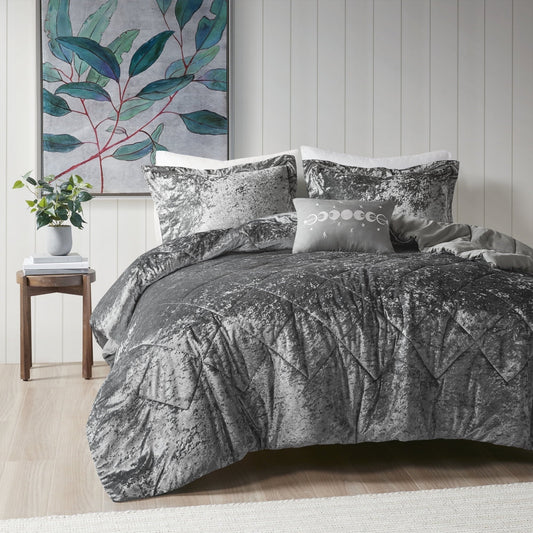Hypoallergenic Cloud King/Cal King Size Comforter Sets, Velvet Bedding Comforter Set for All Seasons, Grey Bedding Set with Decor Pillow, ... - All-Season Down Alternative Comforter Insert - Default Title