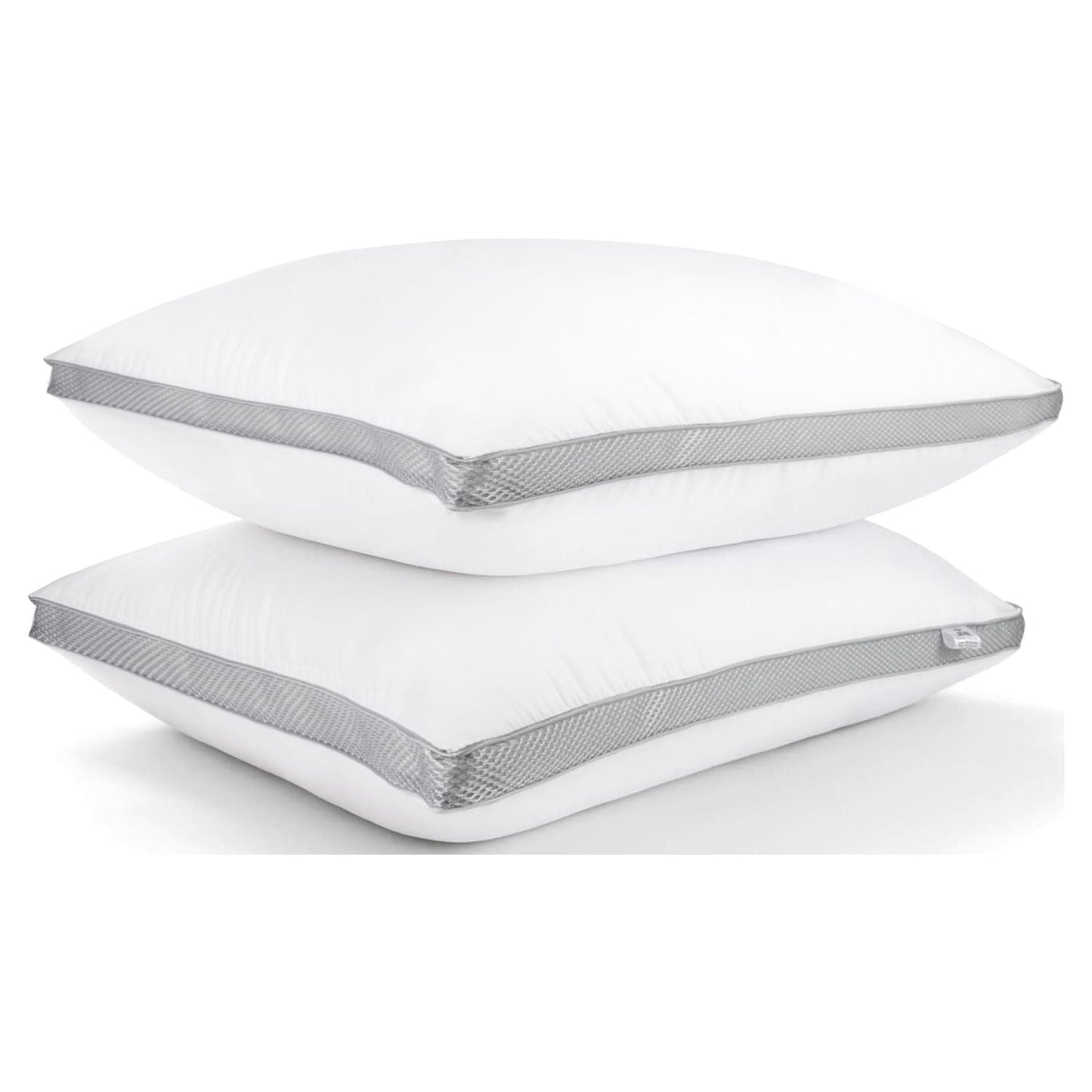 Decorative Plump 2 Pack Cotton Down Alternative Pillows,Queen Size Bed Pillows Gusseted Hypoallergenic - Ergonomic Memory Foam Pillow for Neck Pain Support - Default Title