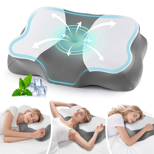 Fluffy Shredded Memory Foam Cervical Pillow for Sleeping Support - Orthopedic Bed Pillow for Neck, Shoulder Pain Relief, Adults, Side... - Orthopedic Shredded Foam Bed Pillow Set - Default Title