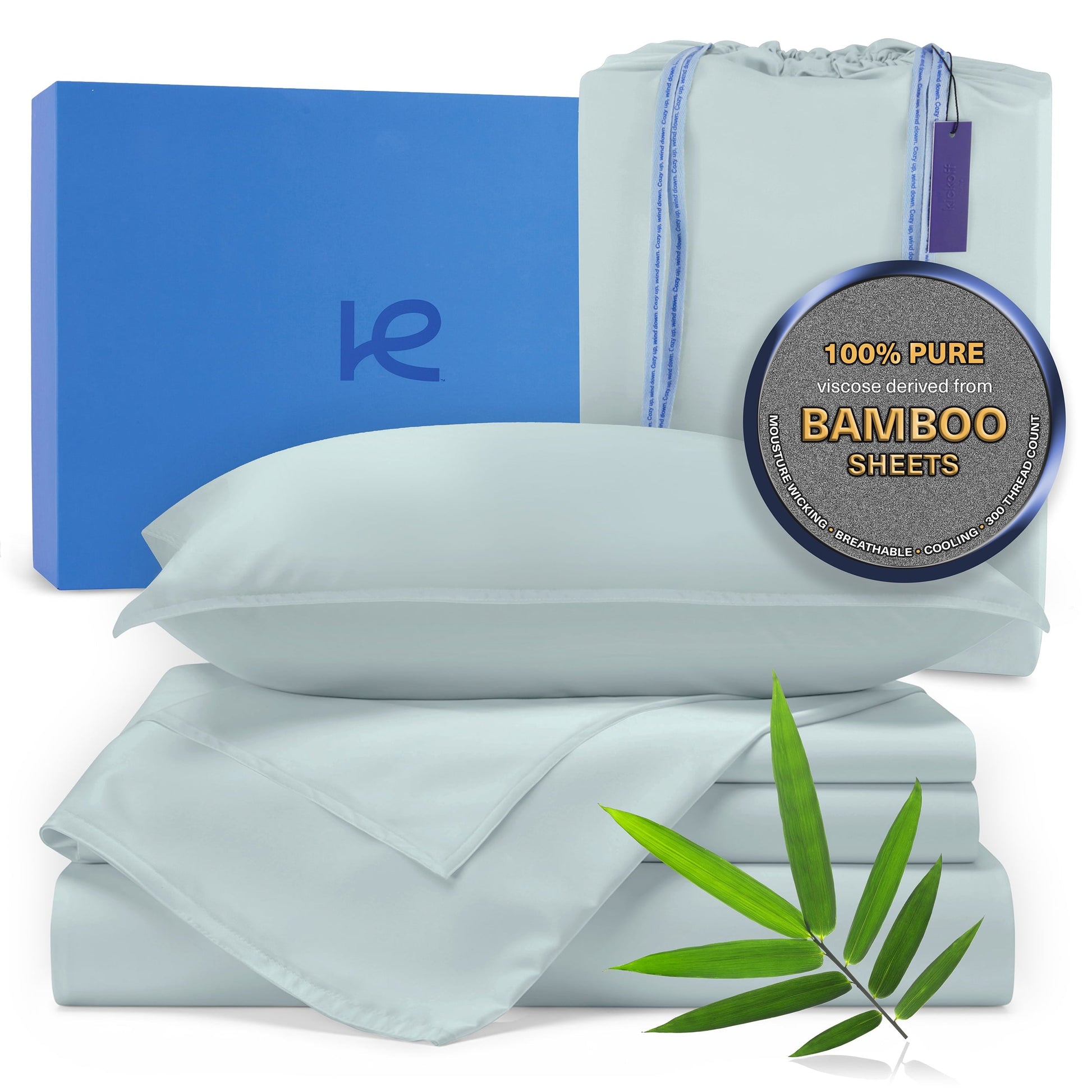 Wrinkle-Resistant Kickoff Viscose Bamboo Sheets Twin Size 3-pc 100% Organic Bamboo Viscose Bed Cooling Sheets Twin Size Set Cool Beddin... - Luxury Bed Sheet Set with Deep Pockets - Default Title