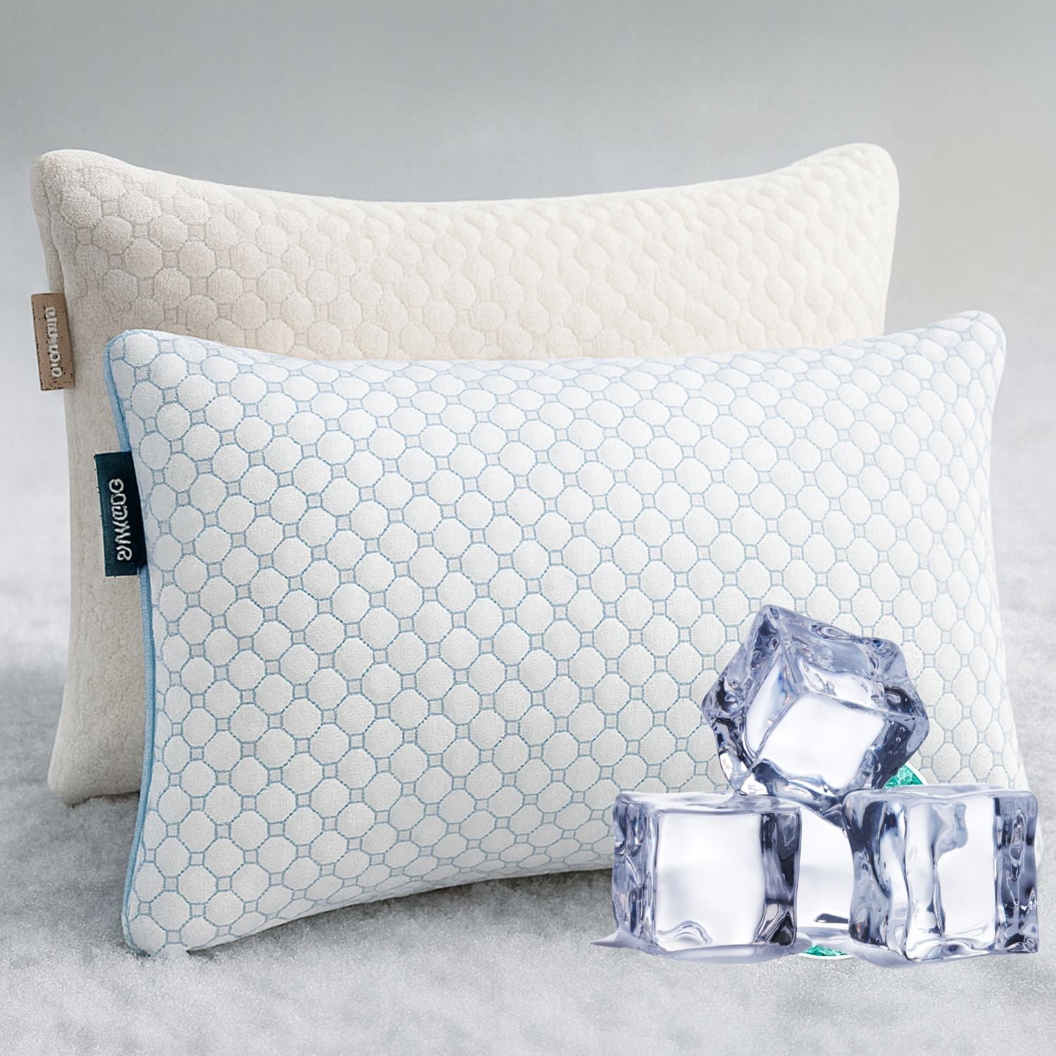 Hotel Collection Cooling Pillows for Bed, Memory Foam Bed Pillow, Queen Pillows 20” X 28”, 2 Pack - Ergonomic Memory Foam Pillow for Neck Pain Support - Default Title