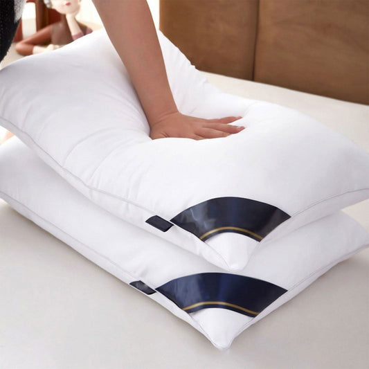Decorative Plump 2Pcs Soft Feather Velvet Down Pillow Standard Size, Hotel-grade Feather Pillow for Sleeping, Skin-friendly Cotton Fab... - Orthopedic Shredded Foam Bed Pillow Set - Default Title