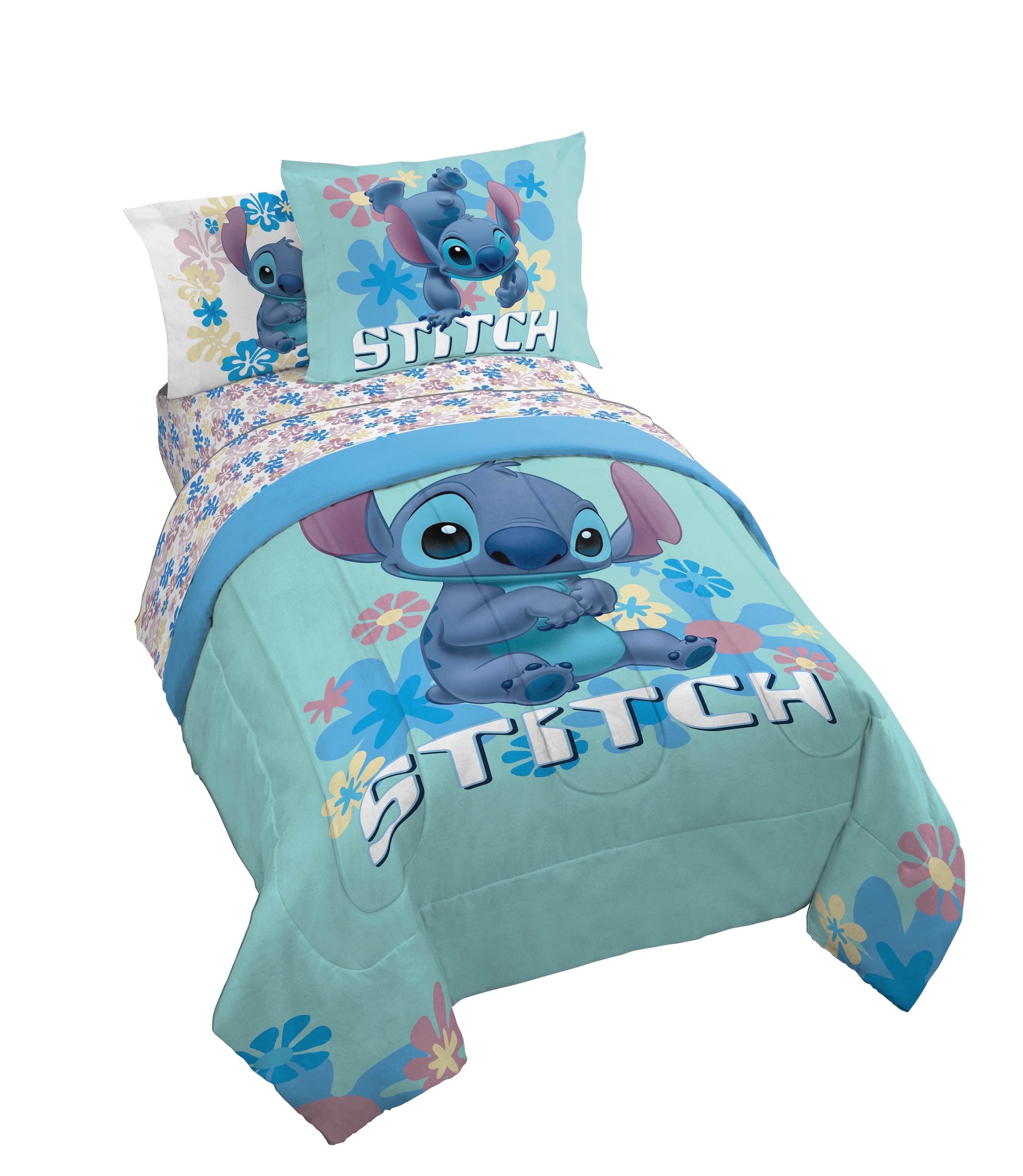 All-Season Lilo and Stitch Sweet Stitch 5 Piece Twin Size Kids Comforter Set with Sham - Super Soft Bed Set for Kids - Luxurious Quilted Duvet Cover Set - Default Title