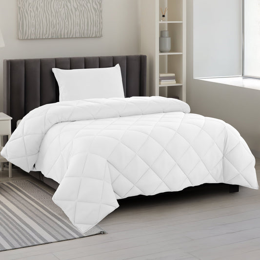 Fluffy Down Alternative Lux Decor All-Season Comforter Sets Twin Size 2 PC, Reversible Bedding Set with Diamond Quilted Design Comforter and ... - Cloud-Like Soft Lightweight Bed Comforter - Default Title