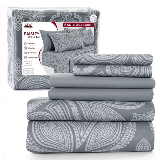 Cooling Sateen 6-Piece Bed Sheet Set, Deep Pocket Queen Sheets Up to 16 Inch, 1 Flat Sheet , 1 Fitted Sheet & 4 Pillowcases (Queen, ... - Cooling Hotel Quality Bedding Sheets and Pillowcases - Default Title