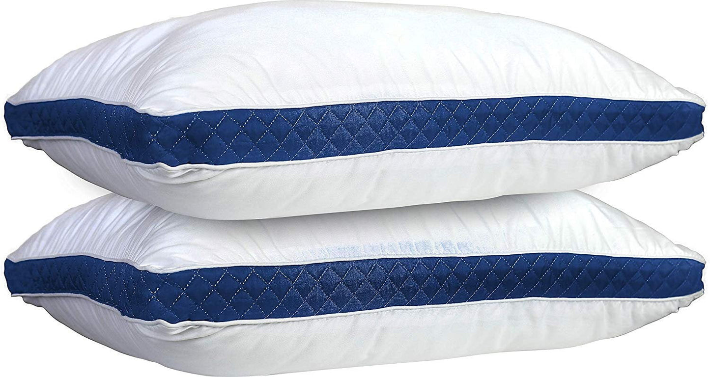 Fluffy Shredded Gusseted Quilted Bed Pillows - Set of 2 Premium Bed Pillows for Side Sleepers and Back Sleepers - 2 Pack (King Size, Na - Decorative Throw Pillow Cushion for Sofa & Bed - Default Title