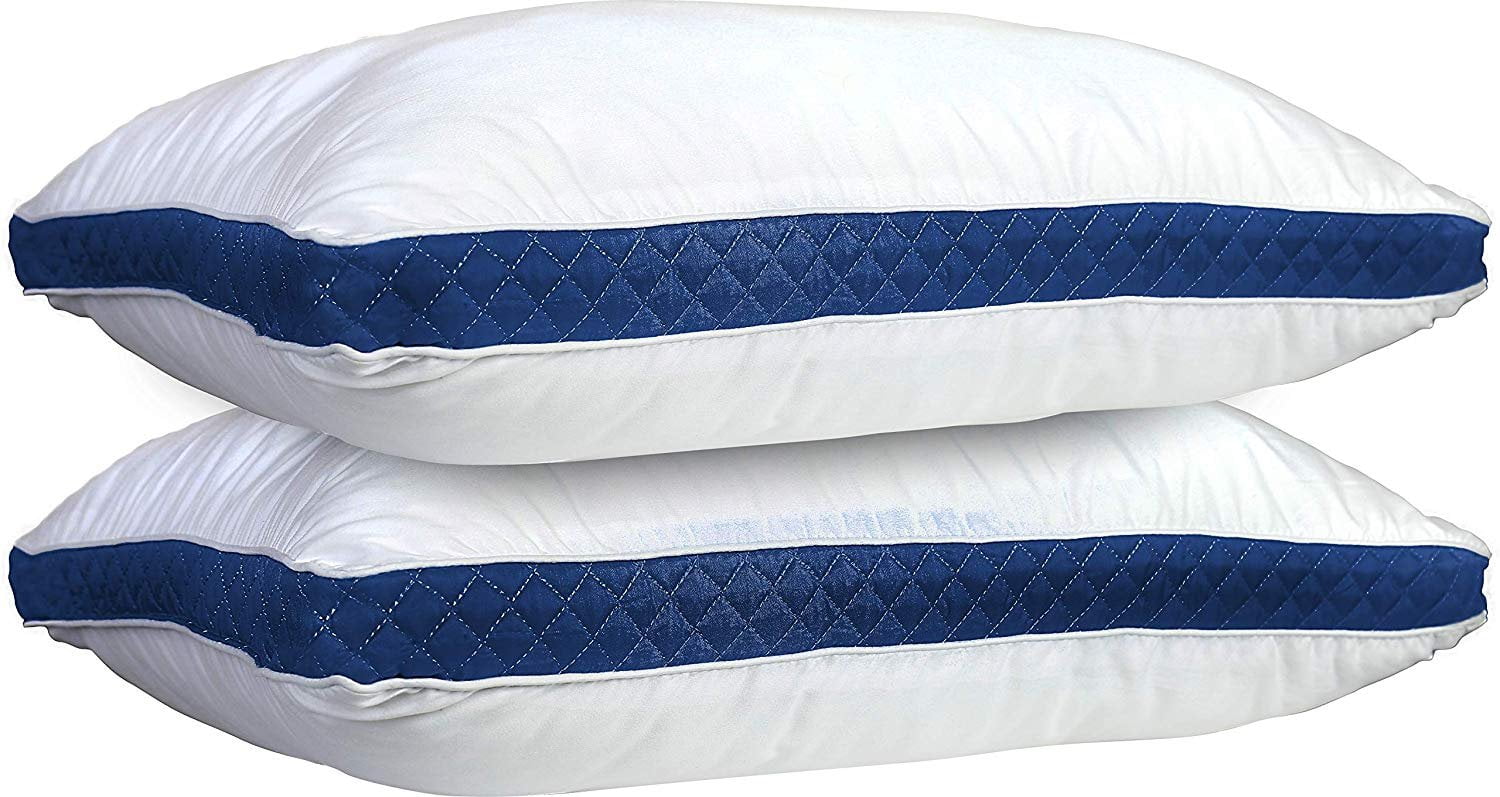 Fluffy Shredded Gusseted Quilted Bed Pillows - Set of 2 Premium Bed Pillows for Side Sleepers and Back Sleepers - 2 Pack (King Size, Na - Decorative Throw Pillow Cushion for Sofa & Bed - Default Title