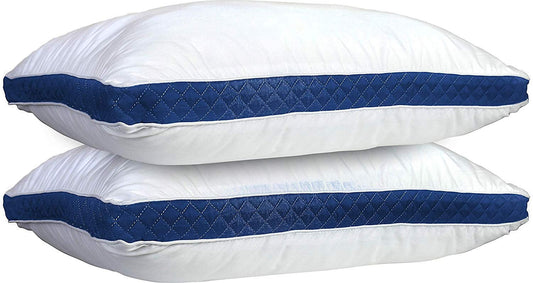Fluffy Shredded Gusseted Quilted Bed Pillows - Set of 2 Premium Bed Pillows for Side Sleepers and Back Sleepers - 2 Pack (King Size, Na - Decorative Throw Pillow Cushion for Sofa & Bed - Default Title