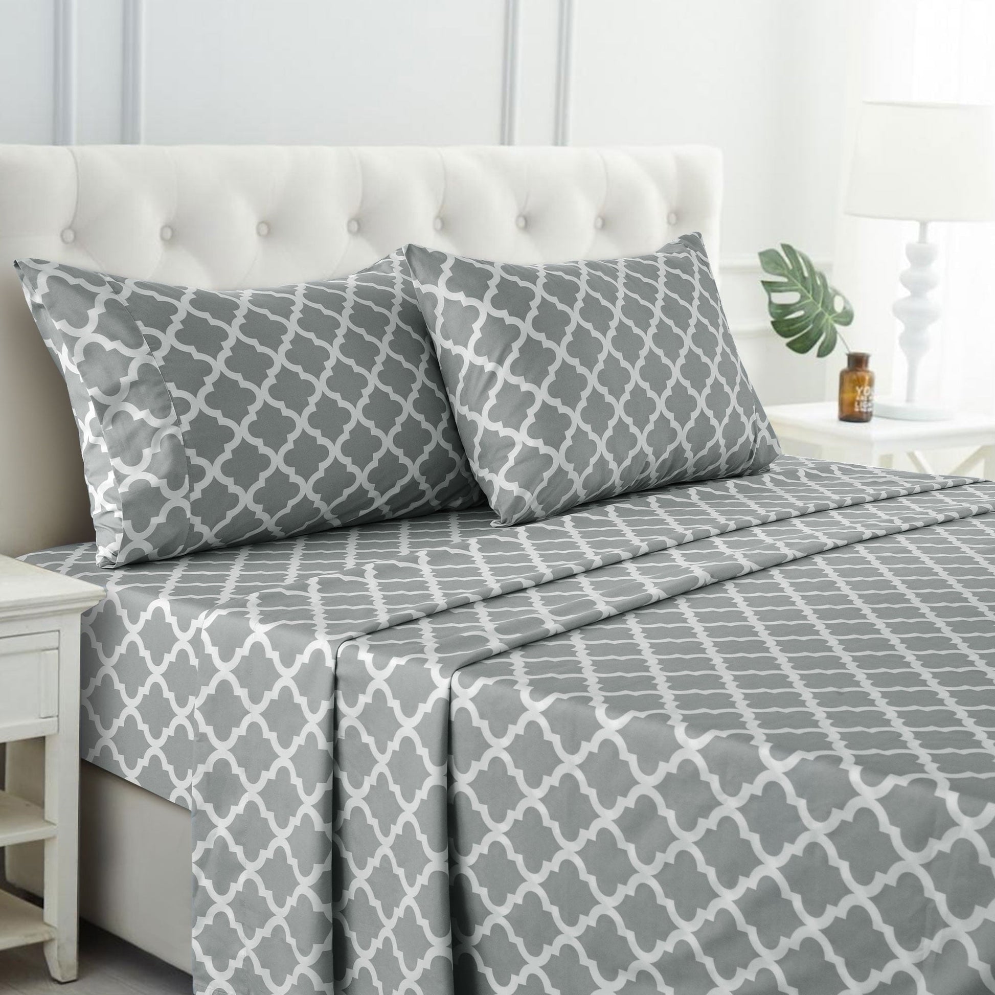Ultra-Soft King Size Bed Sheets Set, ury 4 Piece Microfiber Deep Pocket Fitted Sheet, Flat Sheet & Pillowcases Bedding Sheets Se... - Premium Ultra-Soft Pillowcase Pair for Sleeping - Default Title