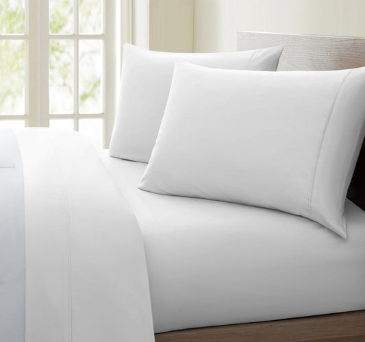 Premium Egyptian Cotton Luxurious Collection 1000 Thread Count 100% Cotton Bed Sheet Set (Twin XL, White) - Breathable Egyptian Cotton Flat & Fitted Sheets - Default Title