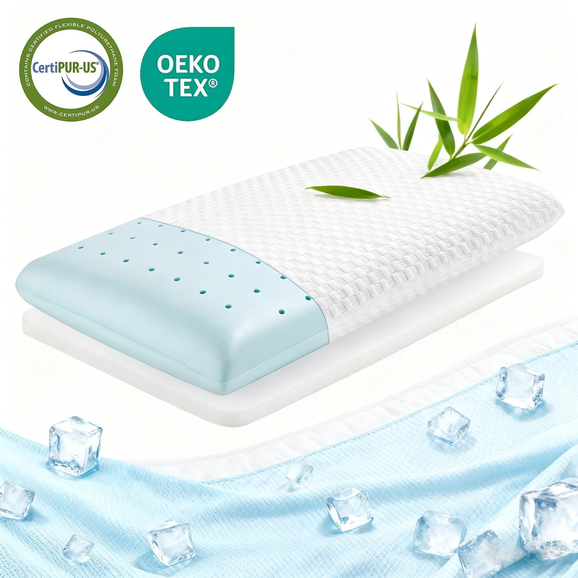 Fluffy Shredded Memory Foam Pillow for Bed, Cooling Pillow with Extra Height Pad, Supportive Bed Pillow for Side, Back & Hot Sleepers... - Hotel Quality Plush Sleeping Pillows - Default Title
