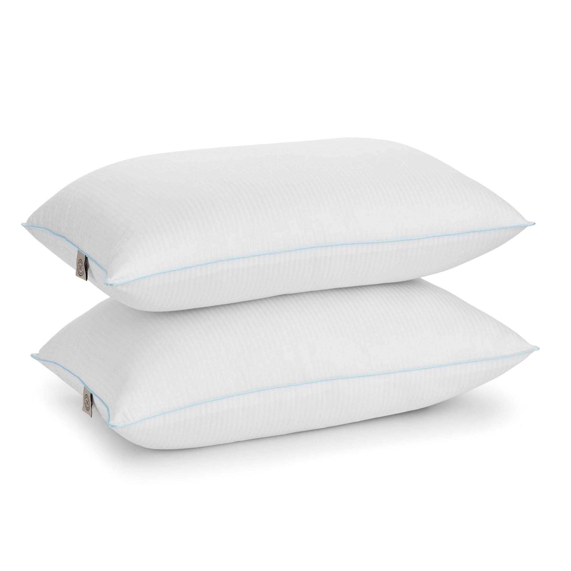 Ergonomic Memory Foam Classic Stripe Bed Pillows Standard / Queen Size Set Of 2, Enhanced Loft Plush Pillow for All Sleep Positions, 20" x ... - Ergonomic Memory Foam Pillow for Neck Pain Support - Default Title
