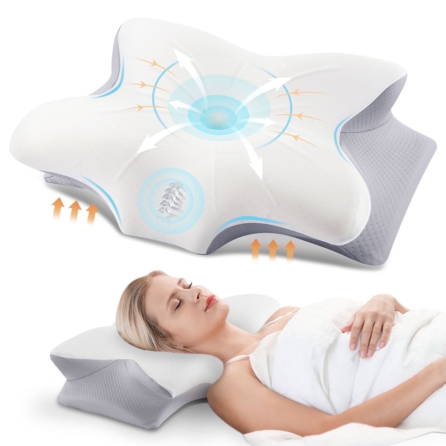 Hotel Collection Cervical Pillow for Neck Pain Relief, Contour Memory Foam Pillows, Odorless Ergonomic Neck Pillow Adjustable Orthoped... - Ergonomic Memory Foam Pillow for Neck Pain Support - Default Title