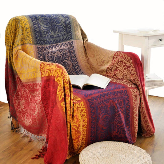 Super Soft Flannel 75x60 Inch Machine Wash Boho Tribal Throws Blankets Colorful Bohemian Hippie Chenille Throw Covers Couch Furniture So... - Lightweight Plush Warm Blanket for All Seasons - Default Title
