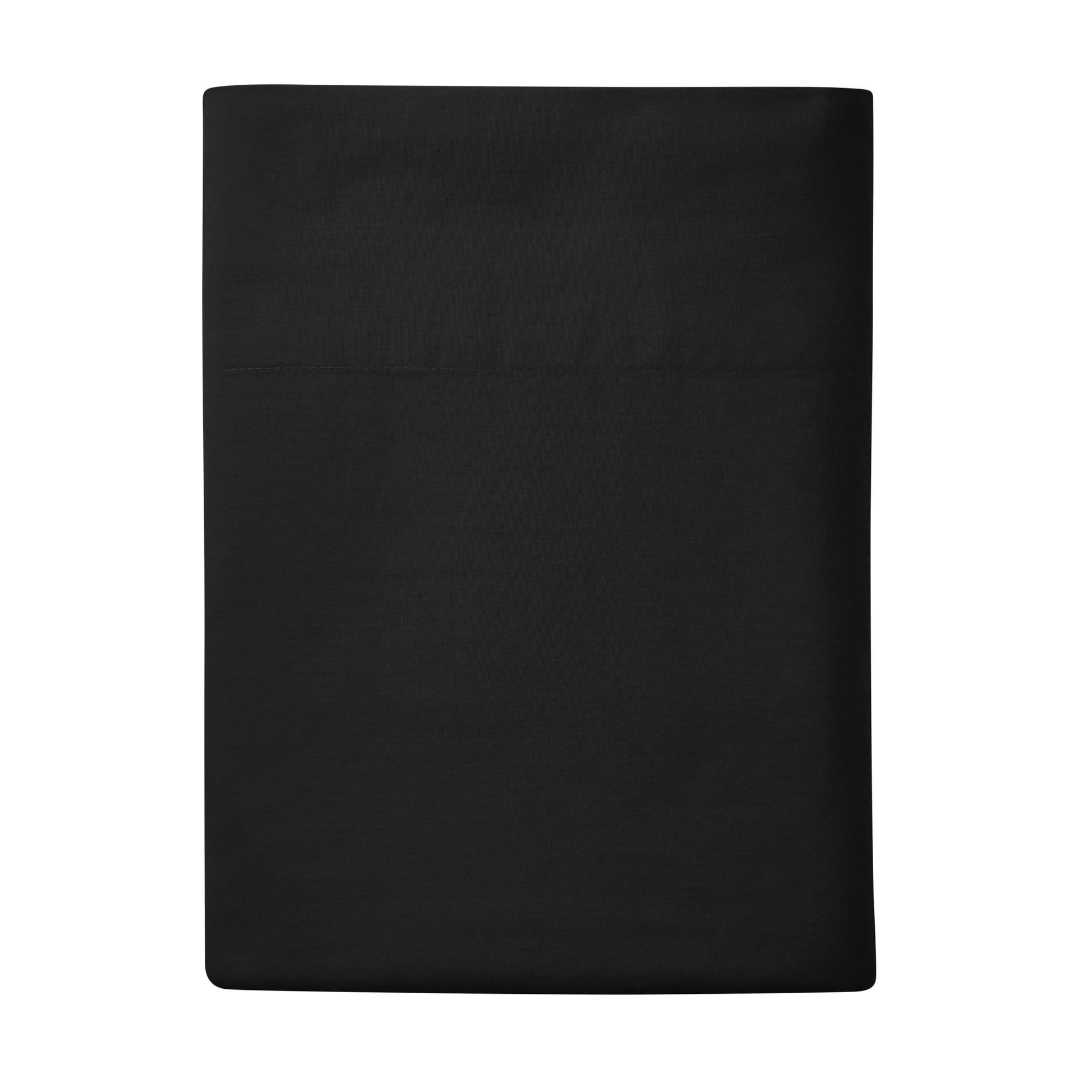Cooling Sateen Easy Care Solid Rich-Black CVC Cotton Blend Fitted Sheet, Full - Premium Ultra-Soft Pillowcase Pair for Sleeping - Default Title