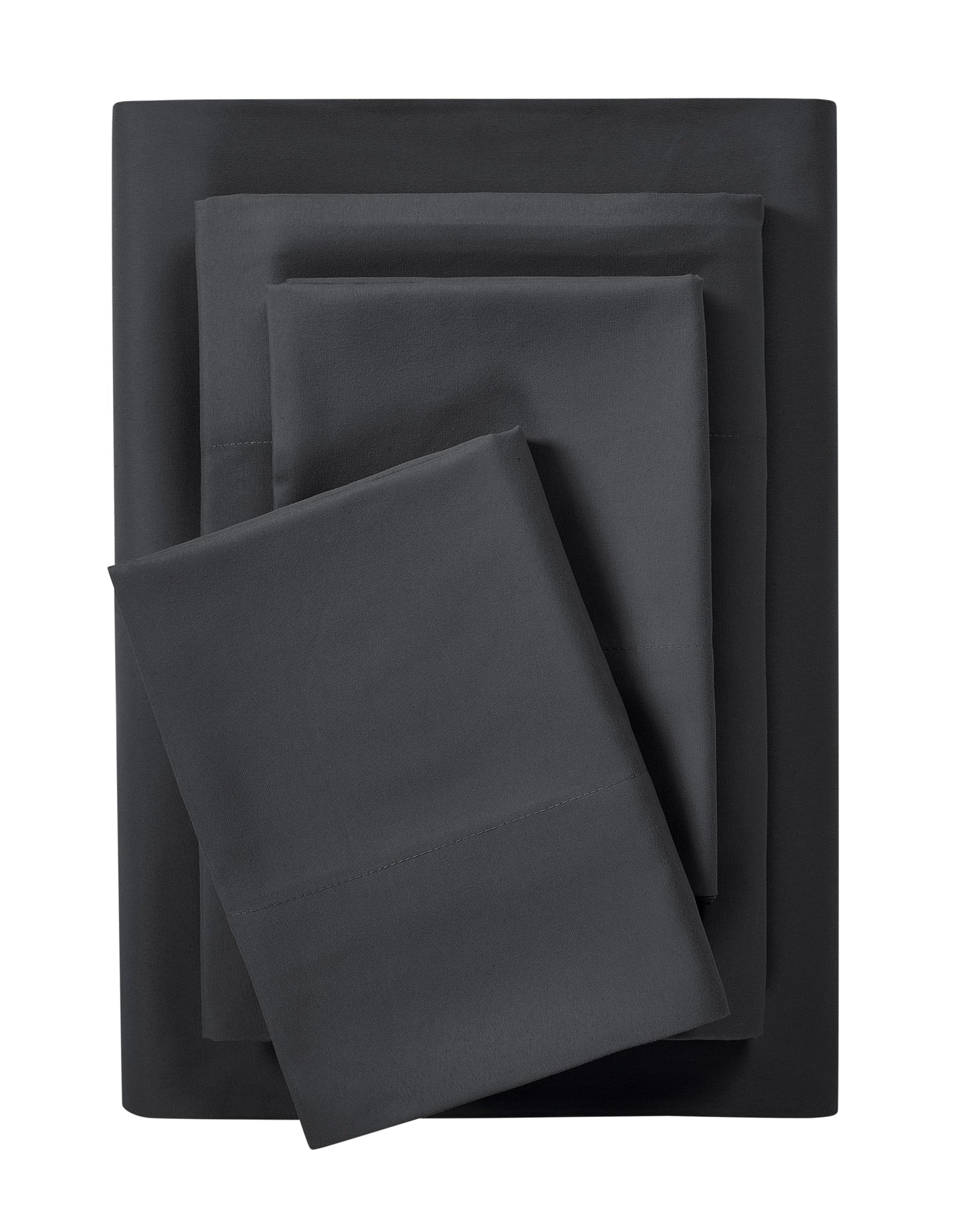 Premium Egyptian Cotton Microfiber Bed Sheet Set, Queen, Rich Black, 4 Piece - Premium Ultra-Soft Pillowcase Pair for Sleeping - Default Title