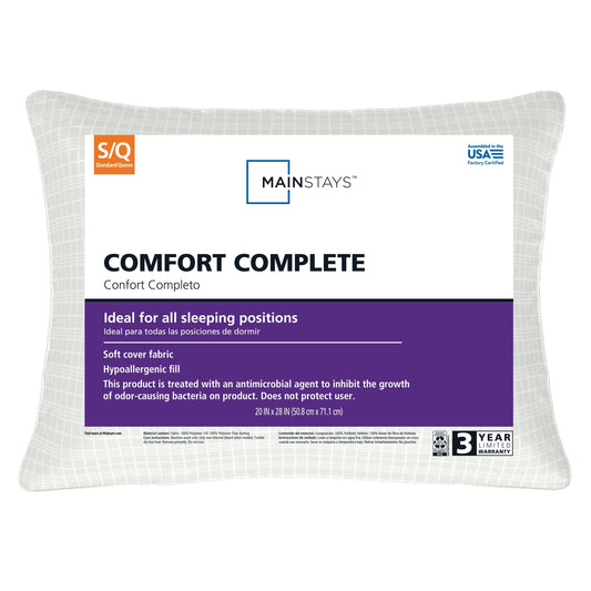 Orthopedic Support Comfort Complete Bed Pillow, Standard/Queen, White- All Positions Antimicrobial - Hotel Quality Plush Sleeping Pillows - Default Title