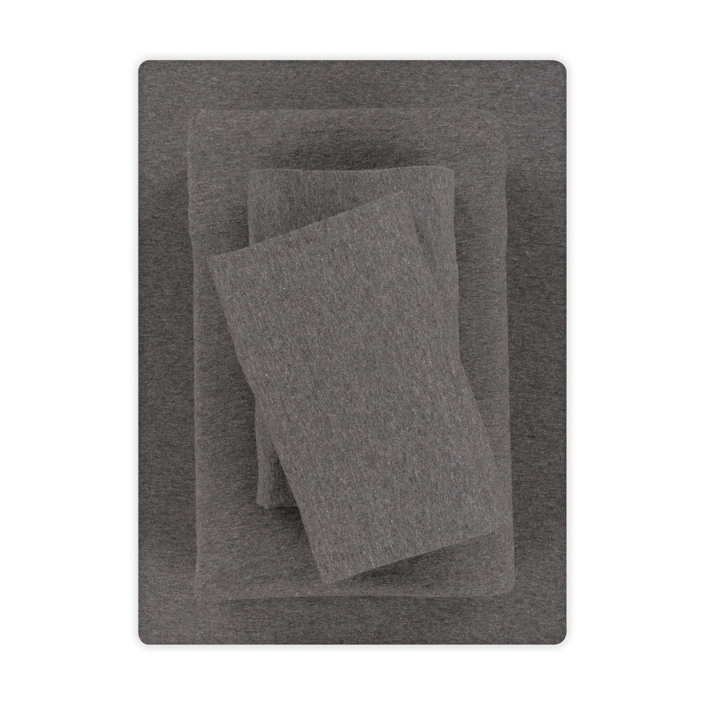 Premium Egyptian Cotton Cotton Rich Extra Soft Jersey Bed Sheet Set, Queen, Charcoal, 4 Pieces - Breathable Egyptian Cotton Flat & Fitted Sheets - Default Title