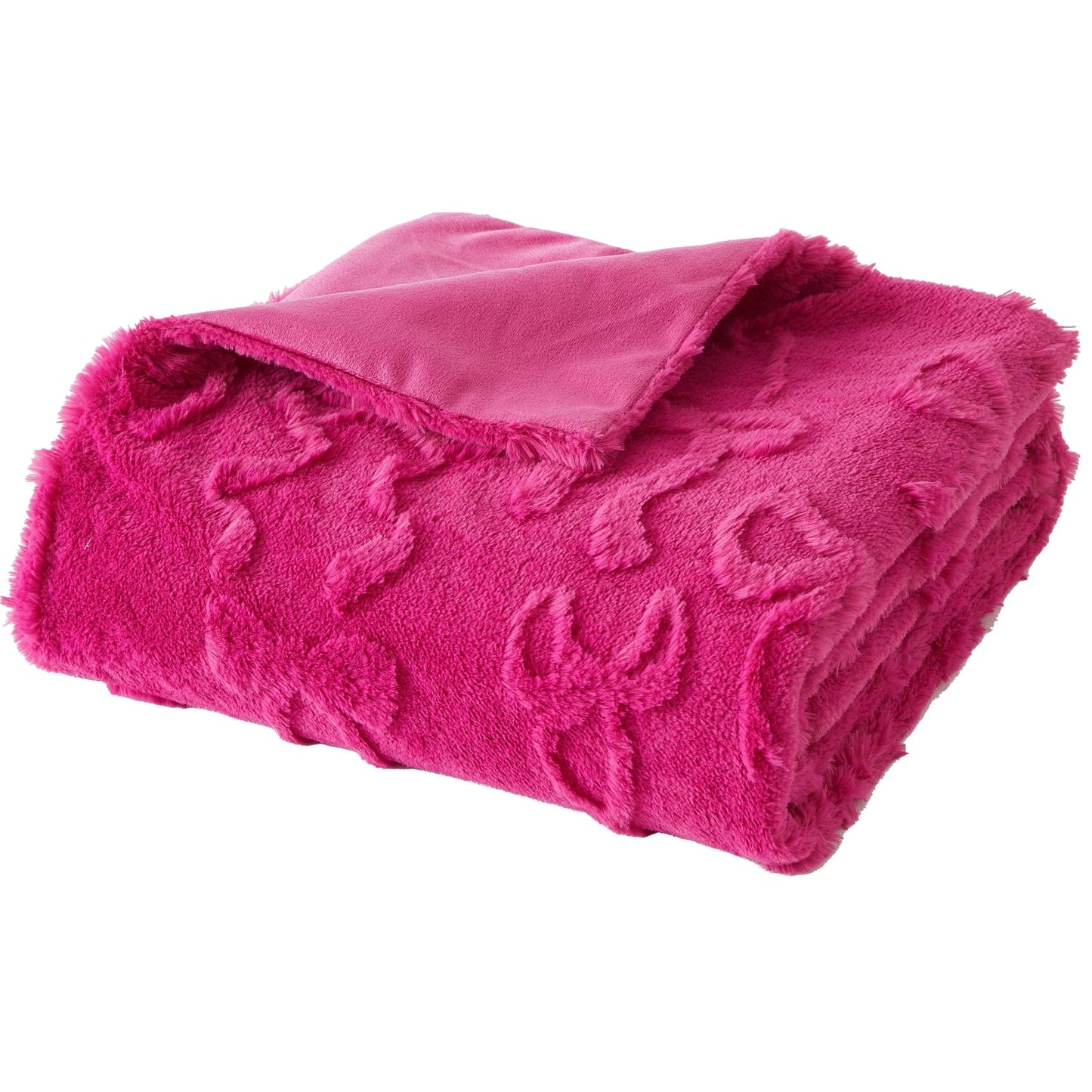 Lightweight Warm Gen Z 50" x 60"Carved Bow Faux Fur Throw - Luxury Knitted Decorative Throw Blanket with Fringes - Default Title