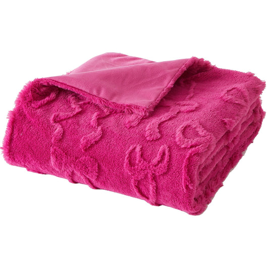 Lightweight Warm Gen Z 50" x 60"Carved Bow Faux Fur Throw - Luxury Knitted Decorative Throw Blanket with Fringes - Default Title
