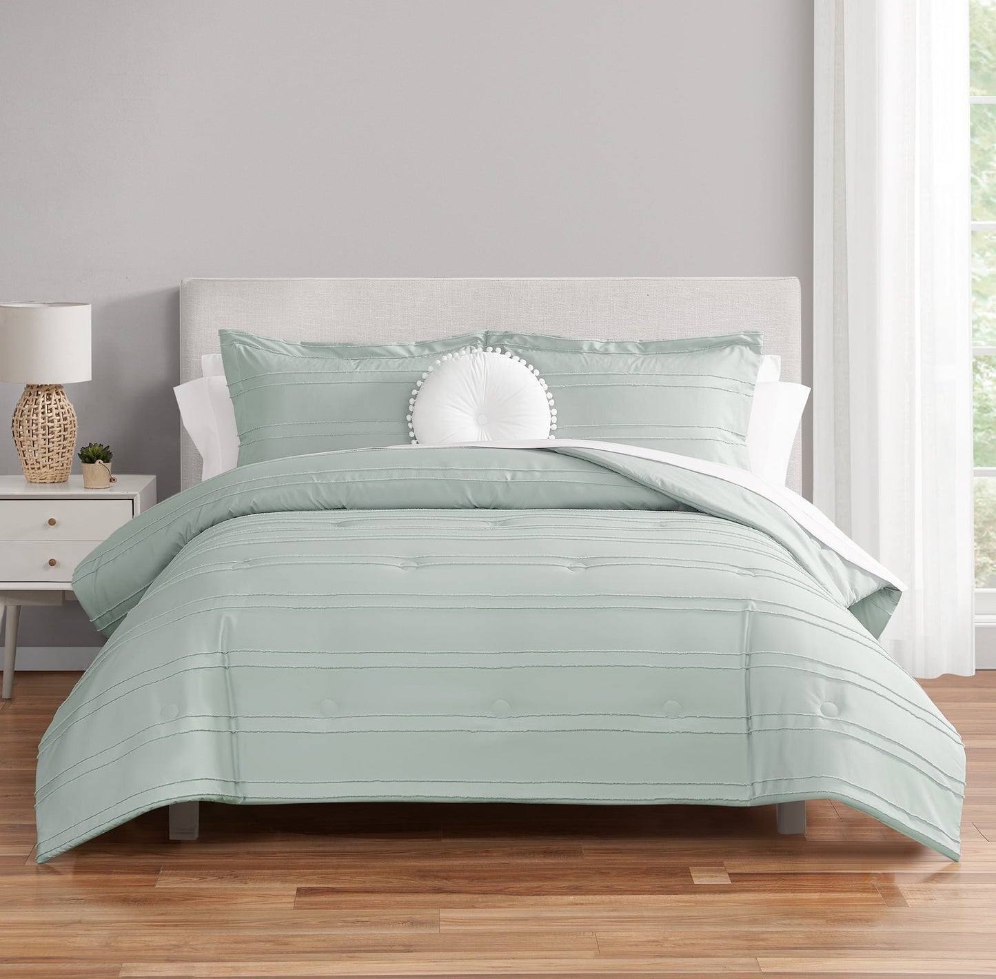 Fluffy Down Alternative Mint 10 Piece Bed in a Bag Comforter Set with Sheets, Queen - Luxurious Quilted Duvet Cover Set - Default Title