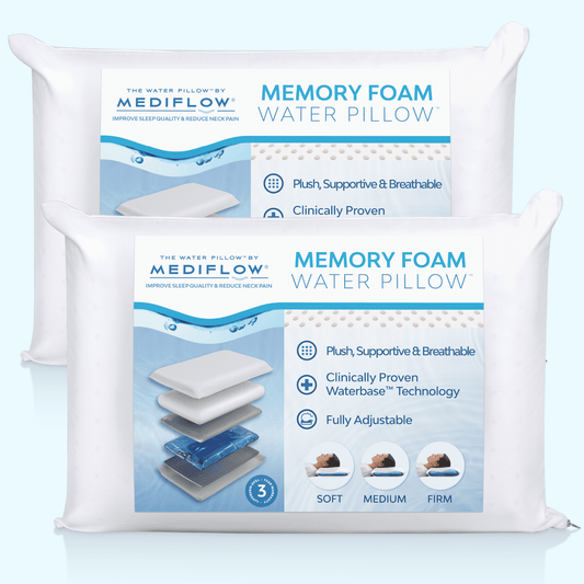 Ergonomic Memory Foam Memory Foam Water Pillow - Adjustable Pillow for Neck Pain Relief, Pillow for Side, Back, and Stomach Sleepers, The O... - Orthopedic Shredded Foam Bed Pillow Set - Default Title
