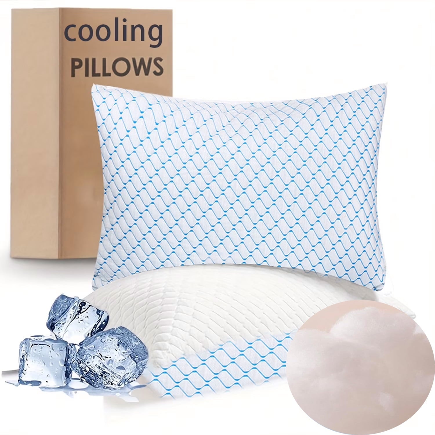 Decorative Plump Pillows for Sleeping (2-Pack), Luxury Hotel Pillows Queen Size Set of 2,Bed Pillows for Side and Back Sleeper (Queen) - Hotel Quality Plush Sleeping Pillows - Default Title