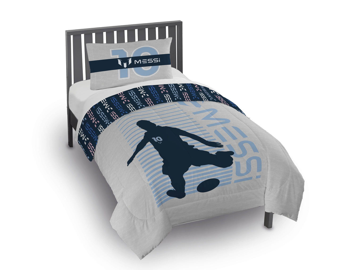 All-Season Kids 2 Piece Grey Reversible Comforter and Pillowcase Set, Twin/Full - Cloud-Like Soft Lightweight Bed Comforter - Default Title