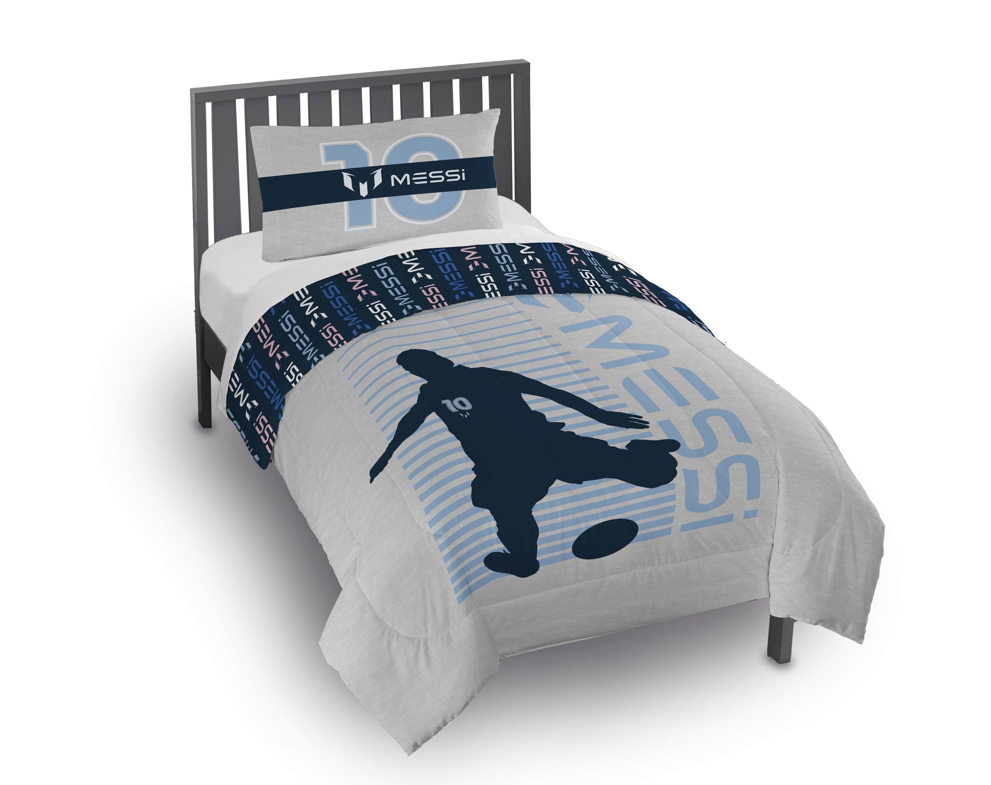 All-Season Kids 2 Piece Grey Reversible Comforter and Pillowcase Set, Twin/Full - Cloud-Like Soft Lightweight Bed Comforter - Default Title