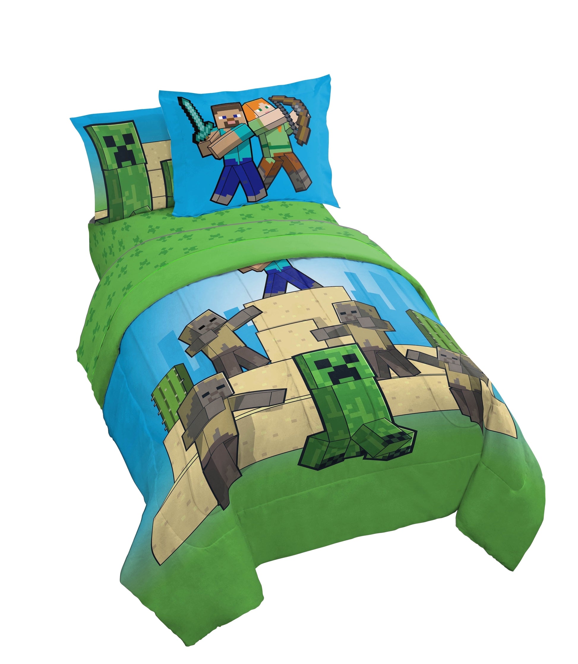 Heavyweight Warmth Desert Mob Action 5 Piece Twin Size Kids Comforter Set with Sham - Gaming Bed Sets for Kids and Teens - All-Season Down Alternative Comforter Insert - Default Title