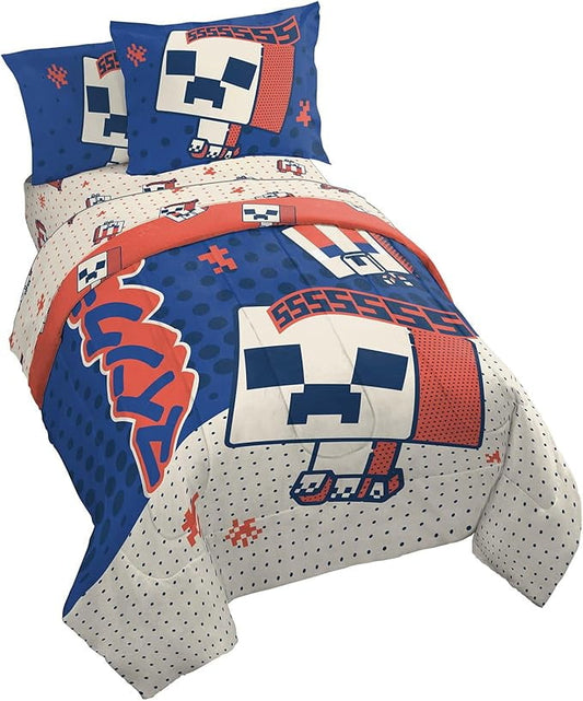 Luxurious Quilted 7 Piece Full Size Comforter Set with Shams - Kids & Teens Gaming Bedding - All-Season Down Alternative Comforter Insert - Default Title