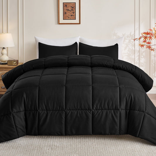 Heavyweight Warmth Queen Size Comforter Sets, 3 Piece Soft Quilted Bedding Sets, All-Season Down Alternative Comforter with 2 Pillow Sha... - All-Season Down Alternative Comforter Insert - Default Title