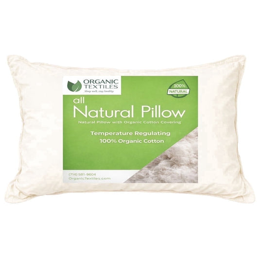 Fluffy Shredded 100% Organic Cotton Pillow with Organic Cotton Cover - GOTS CERTIFIED - Adjustable Loft, Head Neck Pain Relief, Back ... - Ergonomic Memory Foam Pillow for Neck Pain Support - Default Title