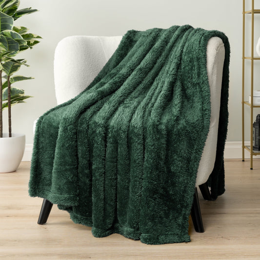 Cozy Fleece Sherpa Throw Blanket For Couch Sofa, Emerald Green Fluffy Warm Plush Blanket for Bed, Cozy Super Soft Lightweight Thr... - Super Soft Reversible Sherpa Flannel Blanket - Default Title