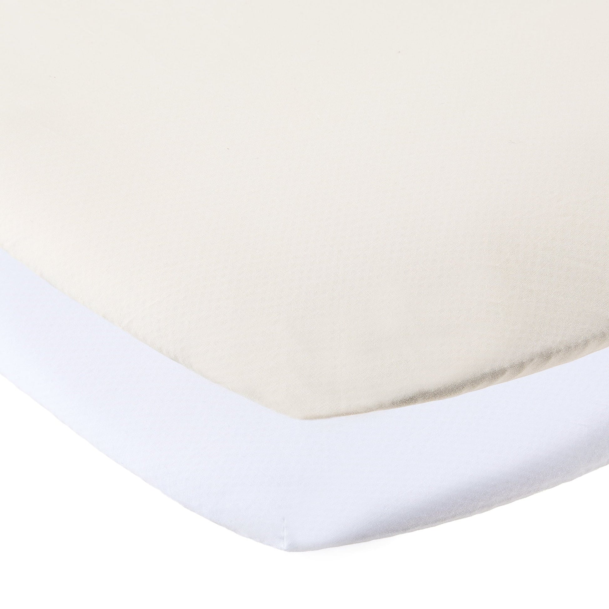 Wrinkle-Resistant 180 Thread Count White and Birch Cotton Fitted Bassinet Sheets, 2 Pack - Premium Ultra-Soft Pillowcase Pair for Sleeping - Default Title