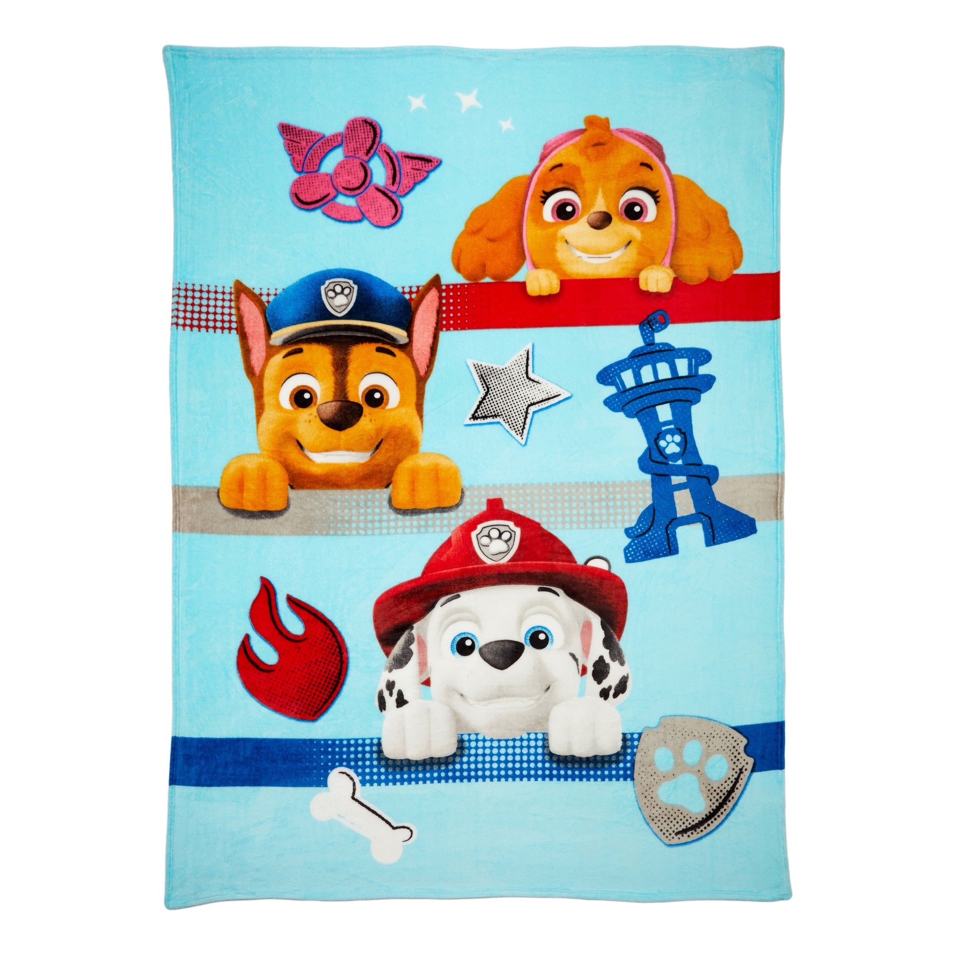 Lightweight Warm Kids Blue Print Fleece Bed Blanket, Twin/Full - Lightweight Plush Warm Blanket for All Seasons - Default Title