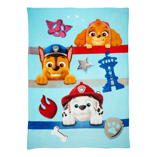 Lightweight Warm Kids Blue Print Fleece Bed Blanket, Twin/Full - Lightweight Plush Warm Blanket for All Seasons - Default Title