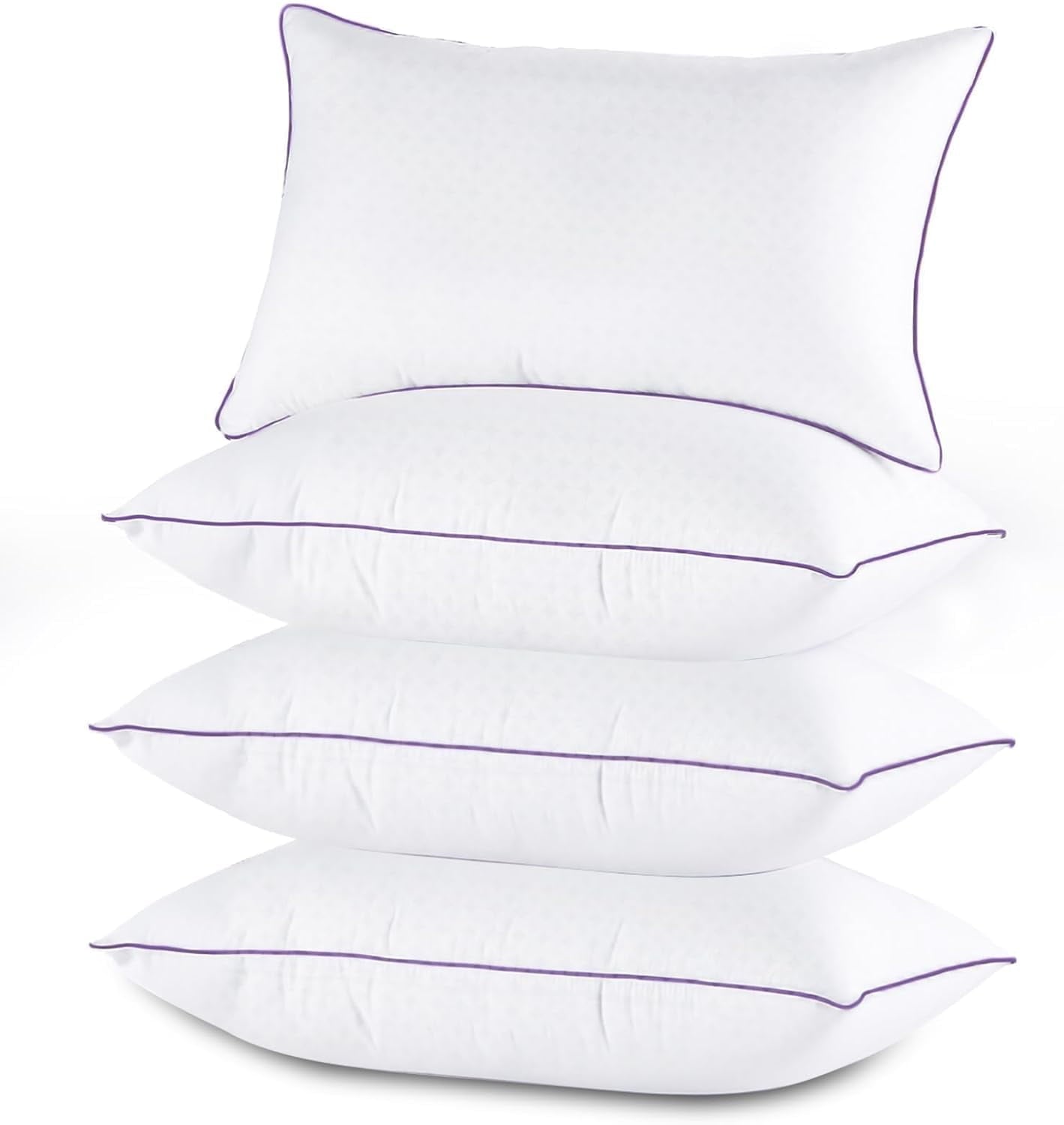 Decorative Plump Set of 4, Cooling and Supportive Bed with Super Soft Down Alternative Fill, Luxury Fluffy Hotel Quality for Side, Bac... - Hotel Quality Plush Sleeping Pillows - Default Title