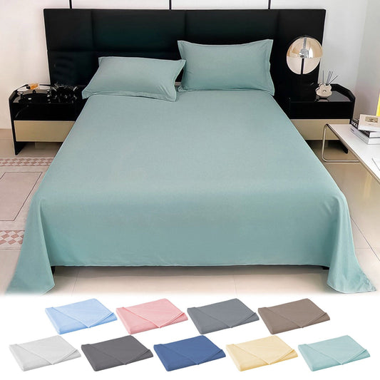 Wrinkle-Resistant Color Twin Size Flat Sheet - Hotel Quality Top Flat Bed Sheet Only, Ultra Soft, Comfy, Breathable & Cooling - Fade & ... - Breathable Egyptian Cotton Flat & Fitted Sheets - Default Title