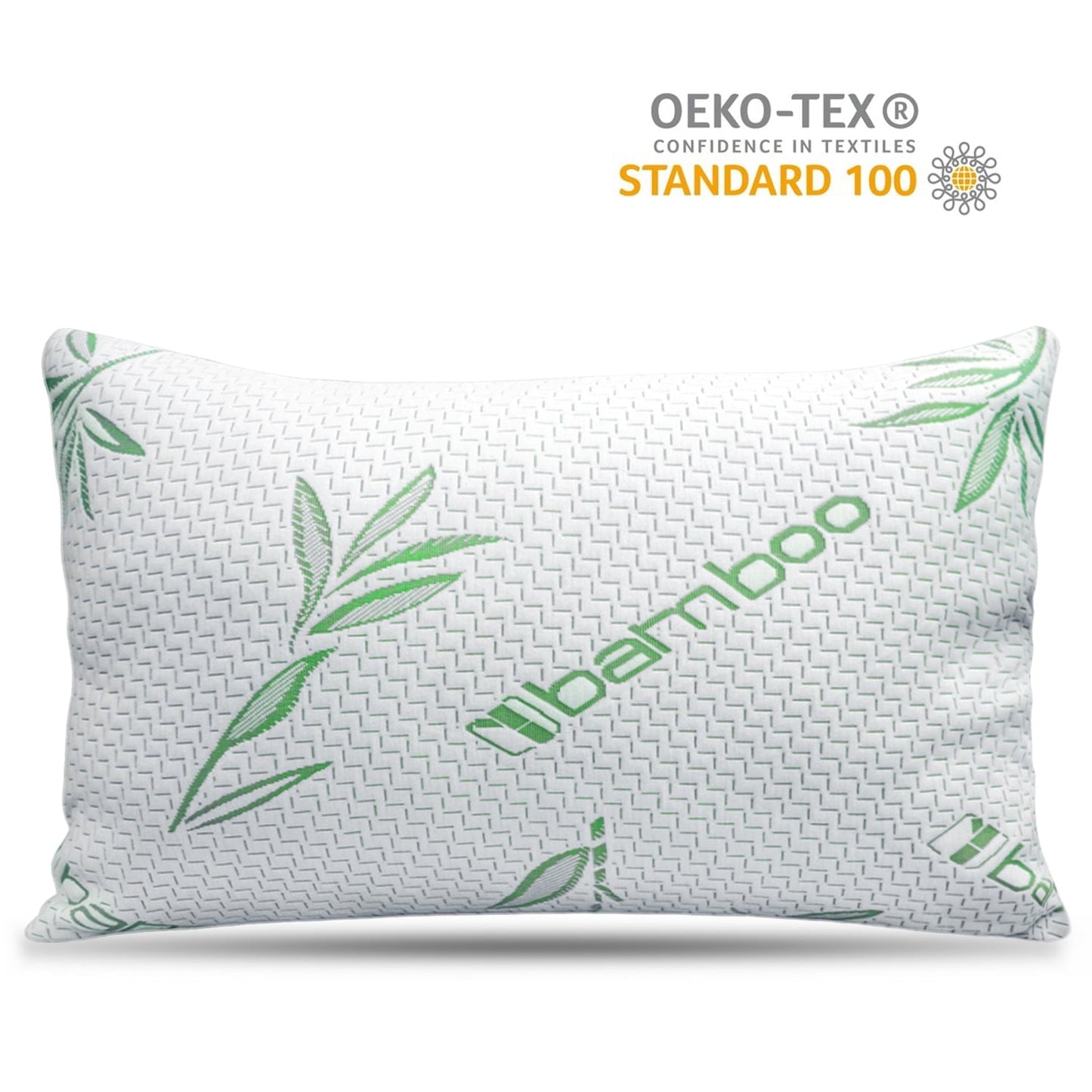 Ergonomic Memory Foam Queen Size Bamboo Pillow, Memory Foam Bed Pillows with Washable Pillowcases, Queen - Orthopedic Shredded Foam Bed Pillow Set - Default Title
