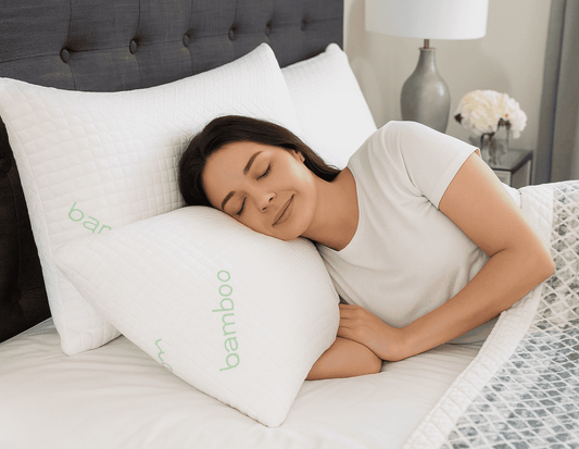 Fluffy Shredded Queen Size Bamboo Pillow, Memory Foam Bed Pillows with Washable Pillowcases, Queen - Ergonomic Memory Foam Pillow for Neck Pain Support - Default Title